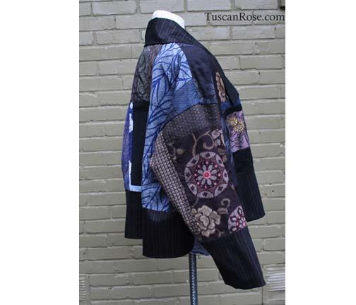vintage kimono fabric jacket repurosed upcycled